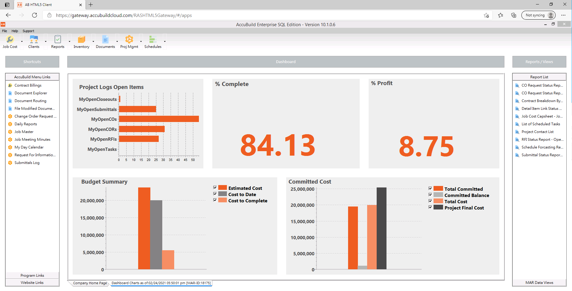 screenshot of AccuBuild