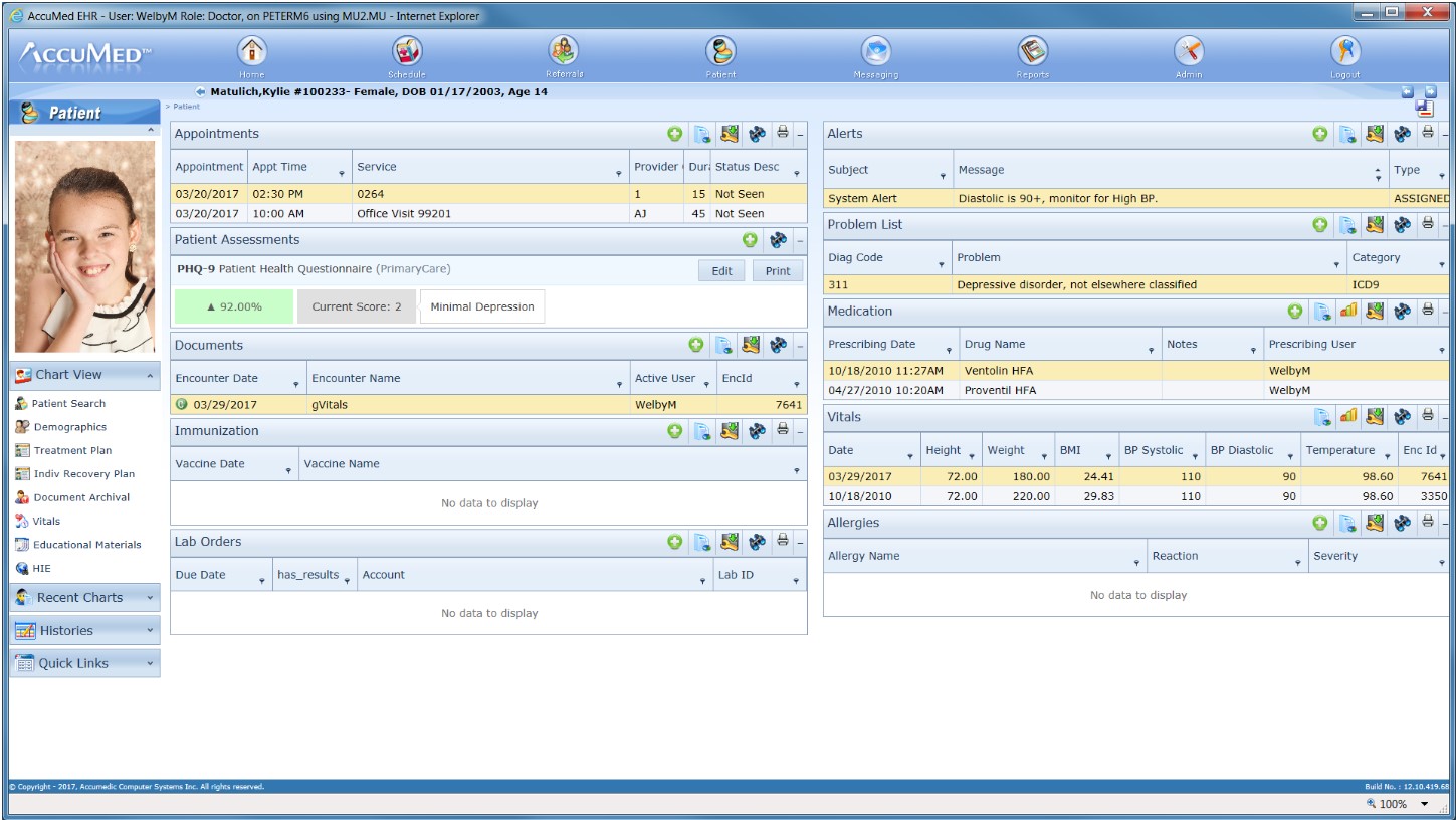 screenshot of AccuMed