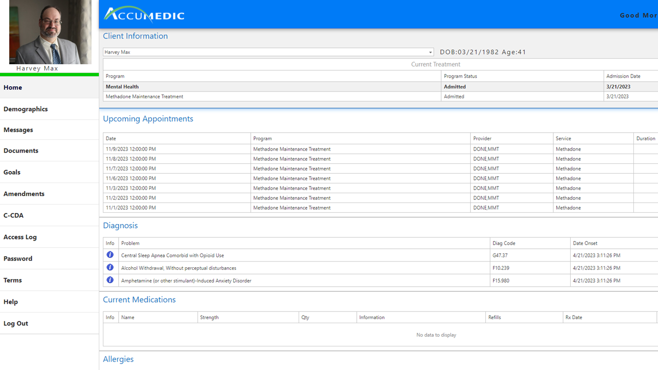 screenshot of AccuMed