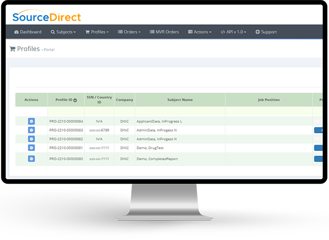 screenshot of AccuSourceHR