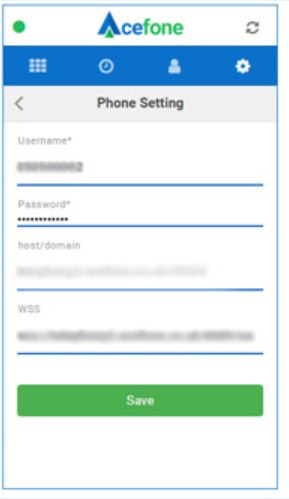 screenshot of Acefone