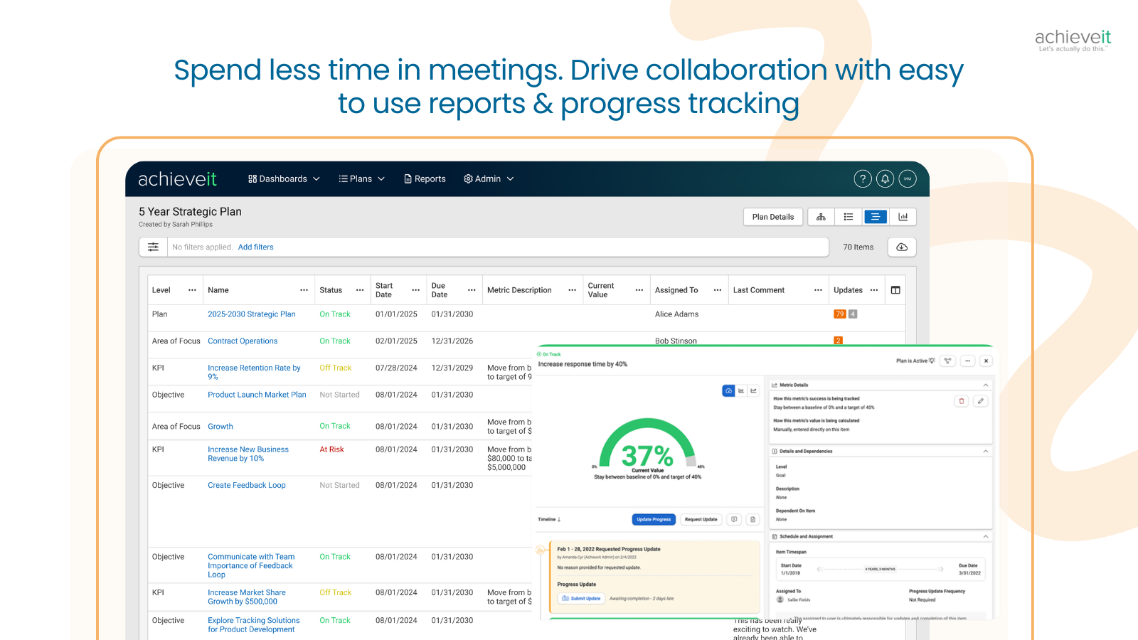 screenshot of AchieveIt