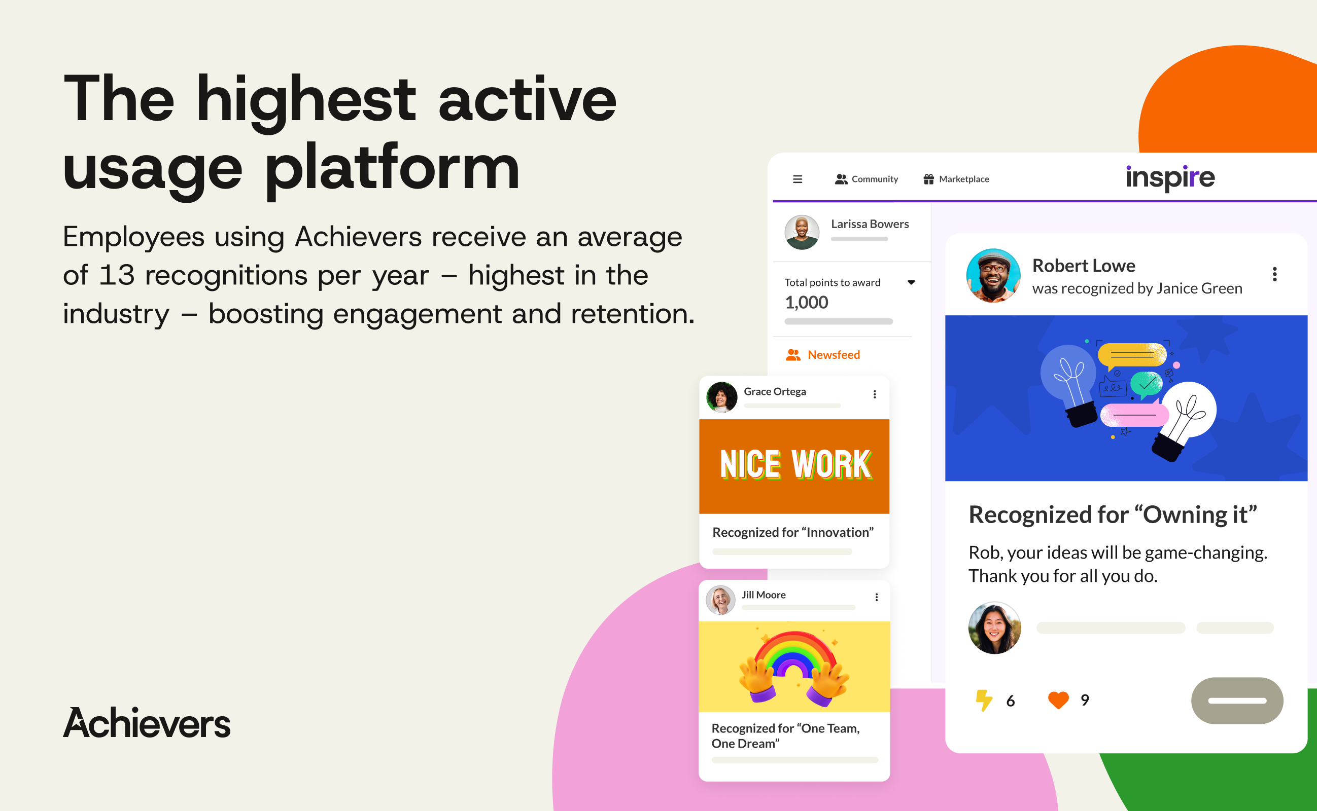 screenshot of Achievers