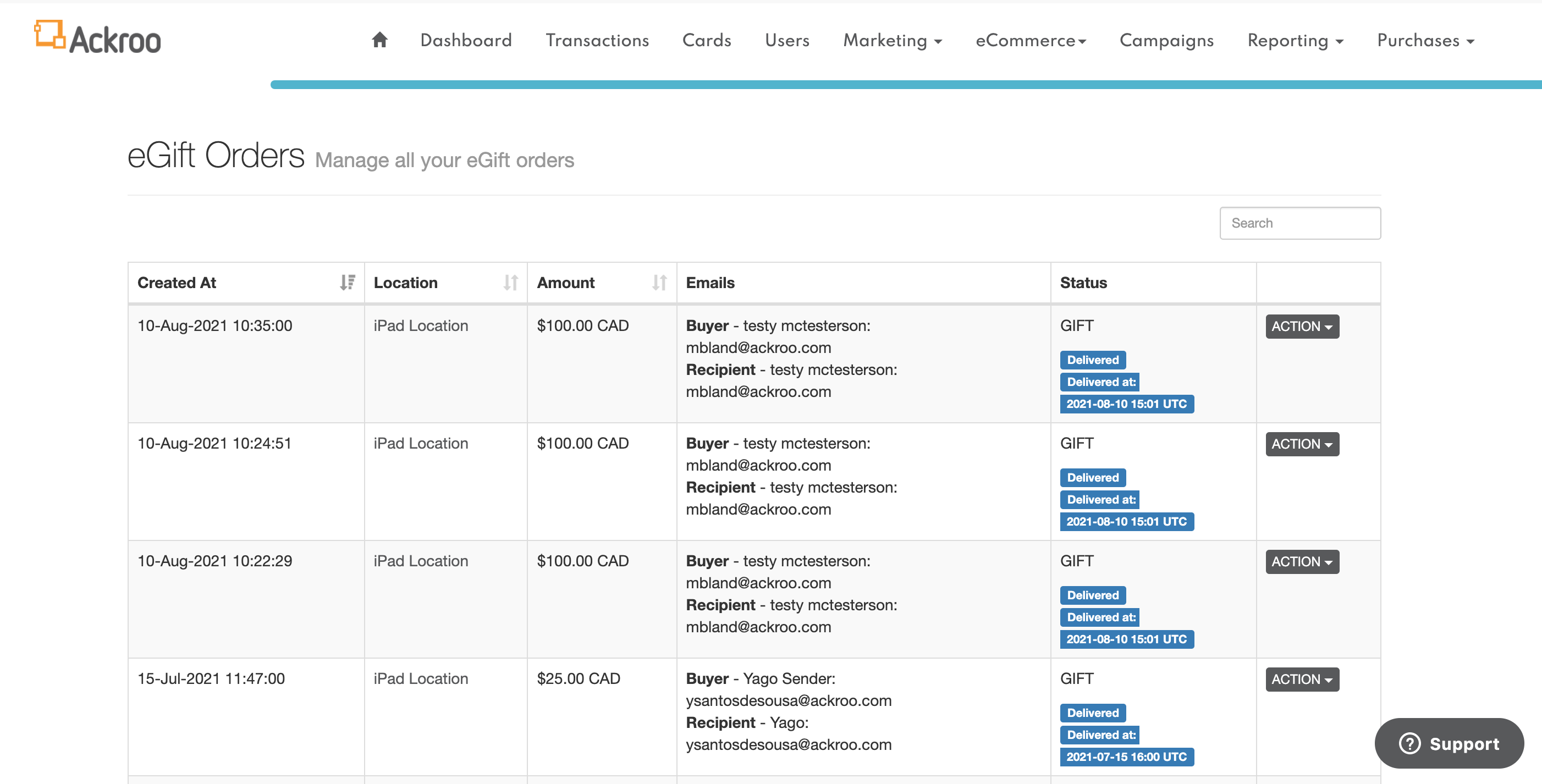 screenshot of Ackroo