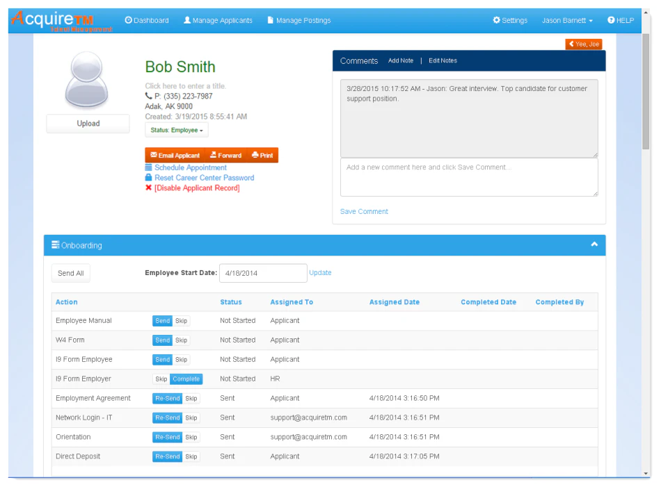 screenshot of AcquireTM