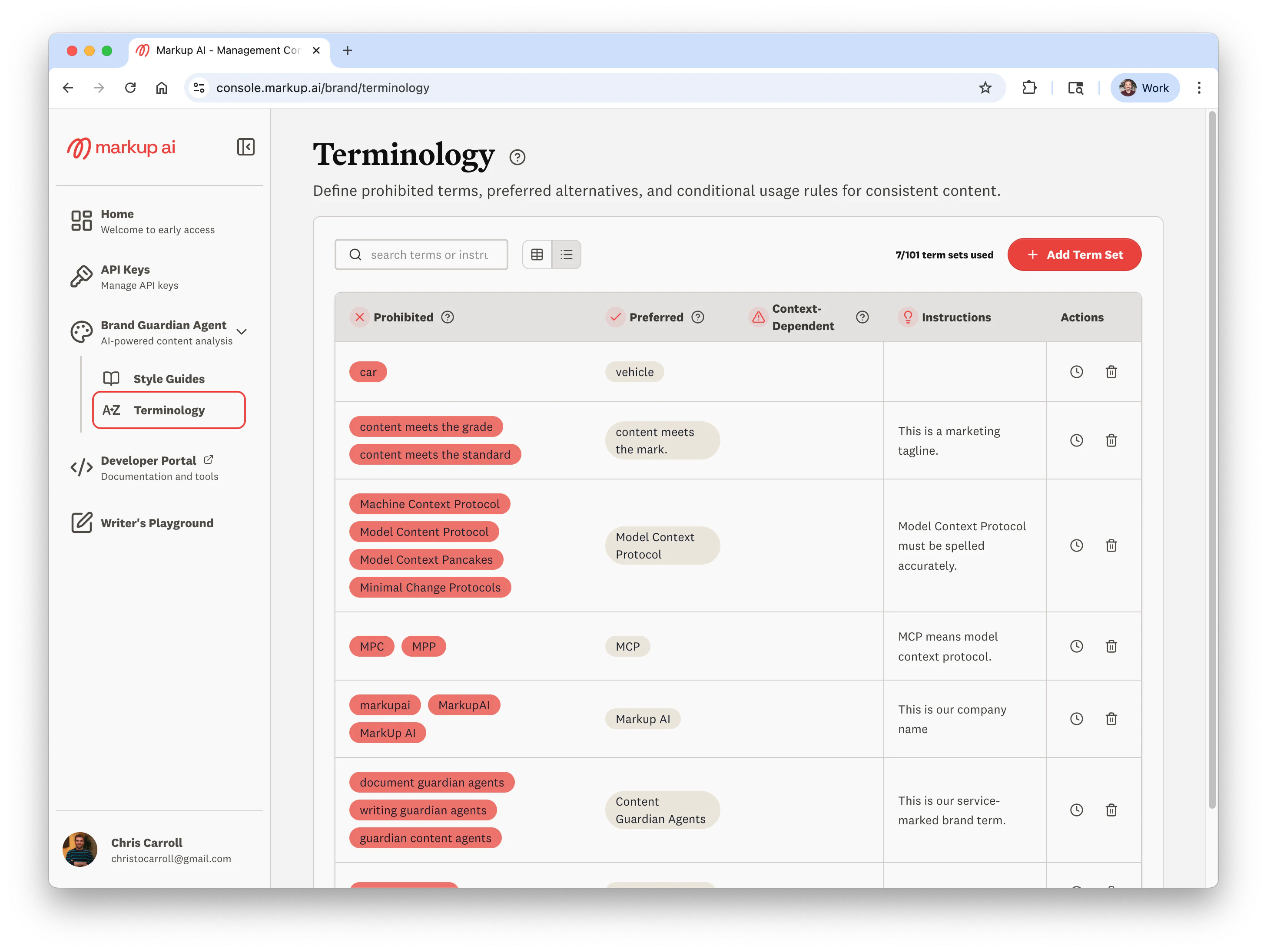 screenshot of Acrolinx