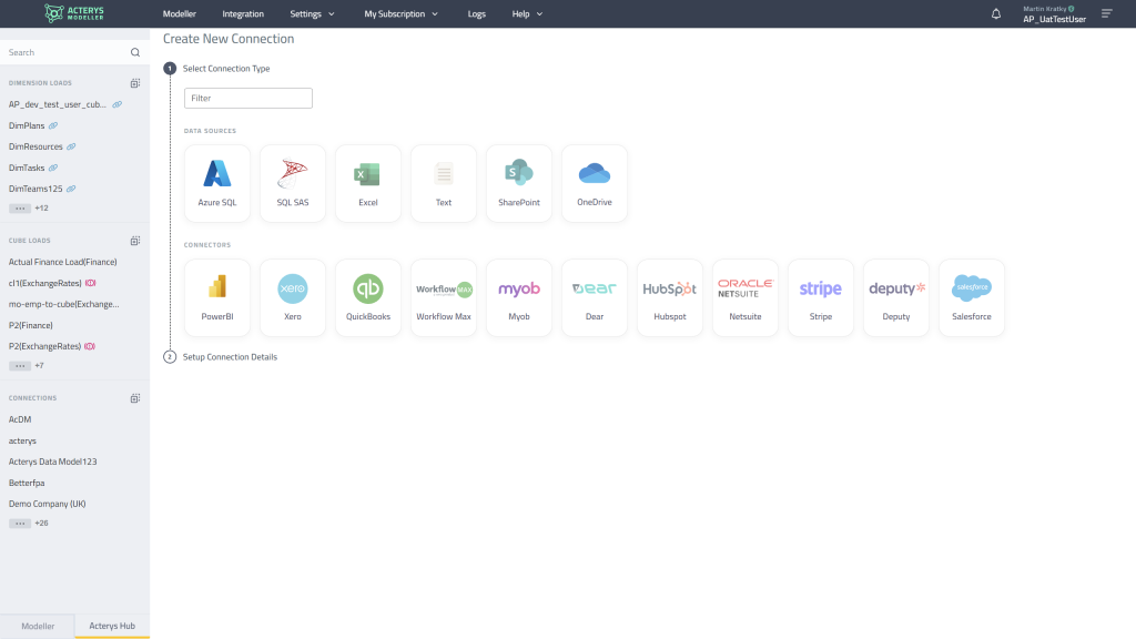 screenshot of Acterys