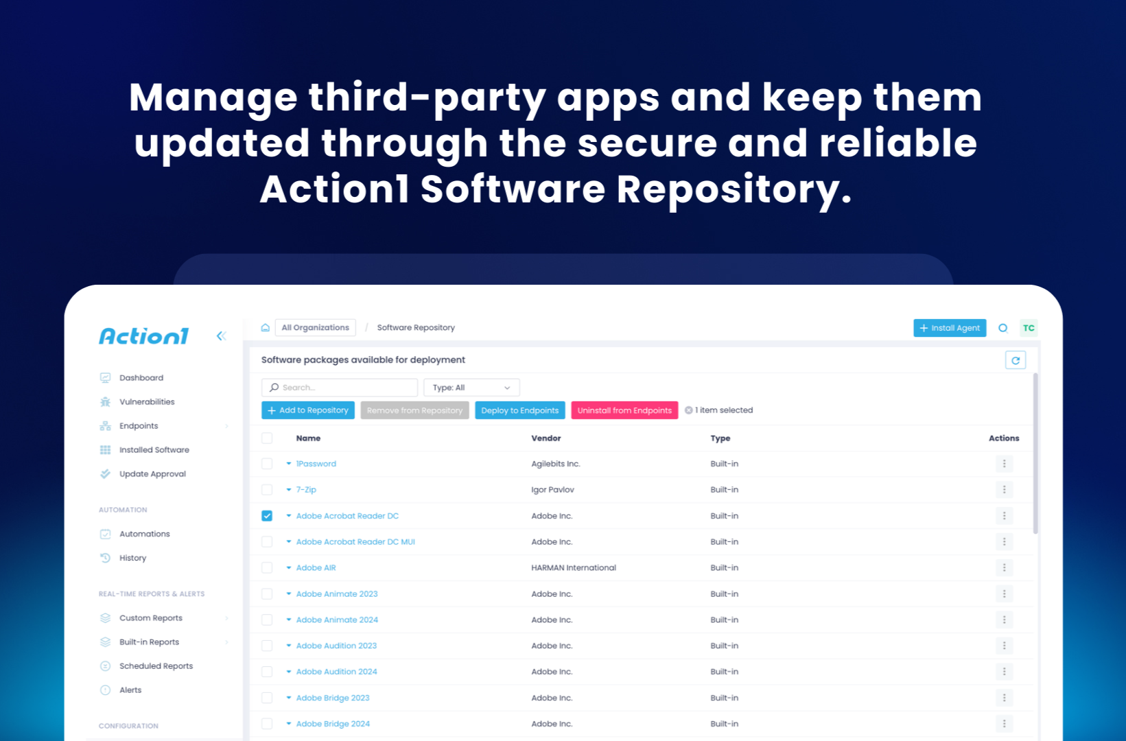 screenshot of Action1