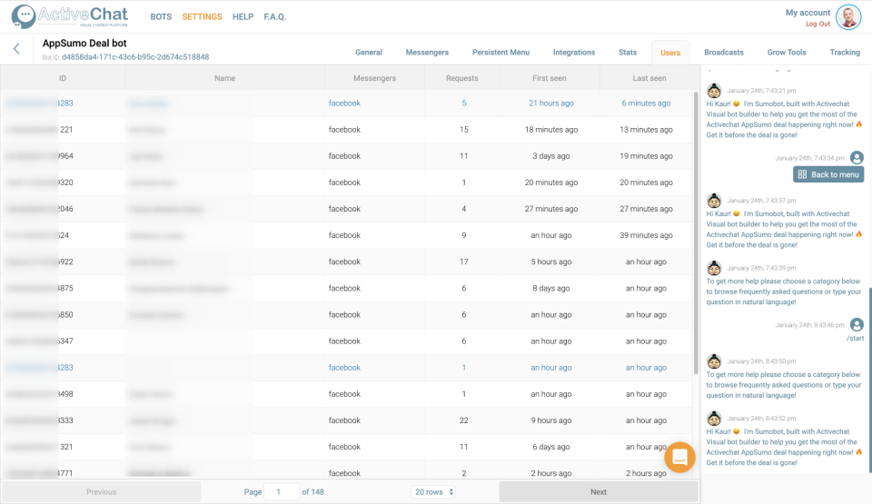 screenshot of Activechat