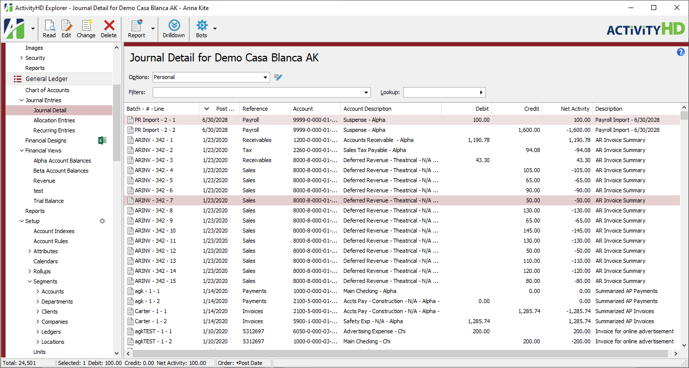 screenshot of ActivityHD