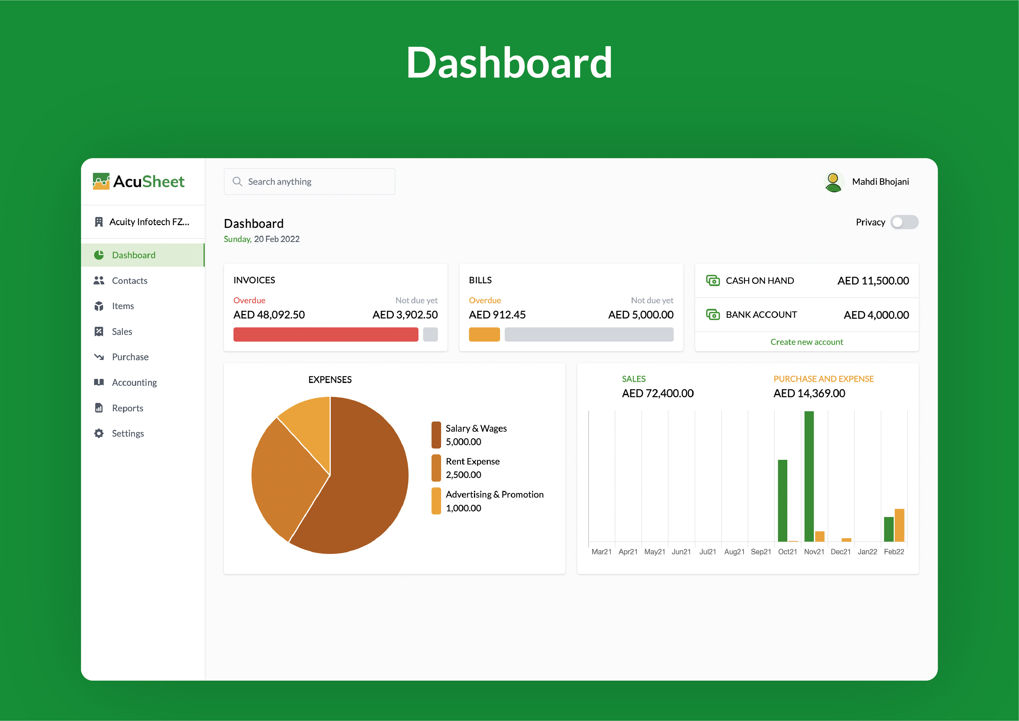screenshot of AcuSheet