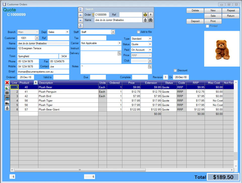 screenshot of Acumen
