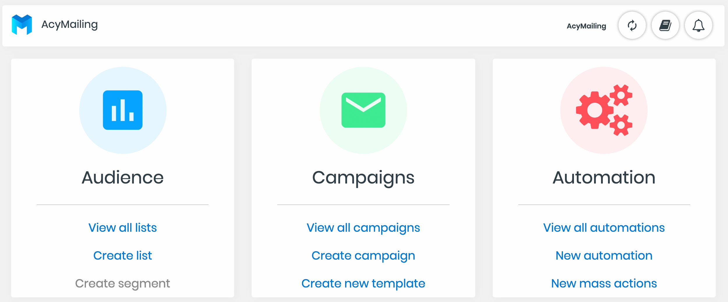 screenshot of AcyMailing