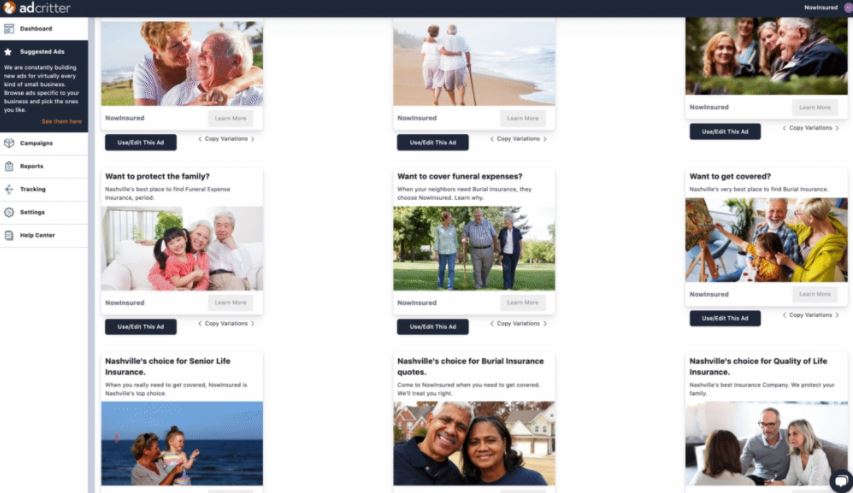 screenshot of AdCritter