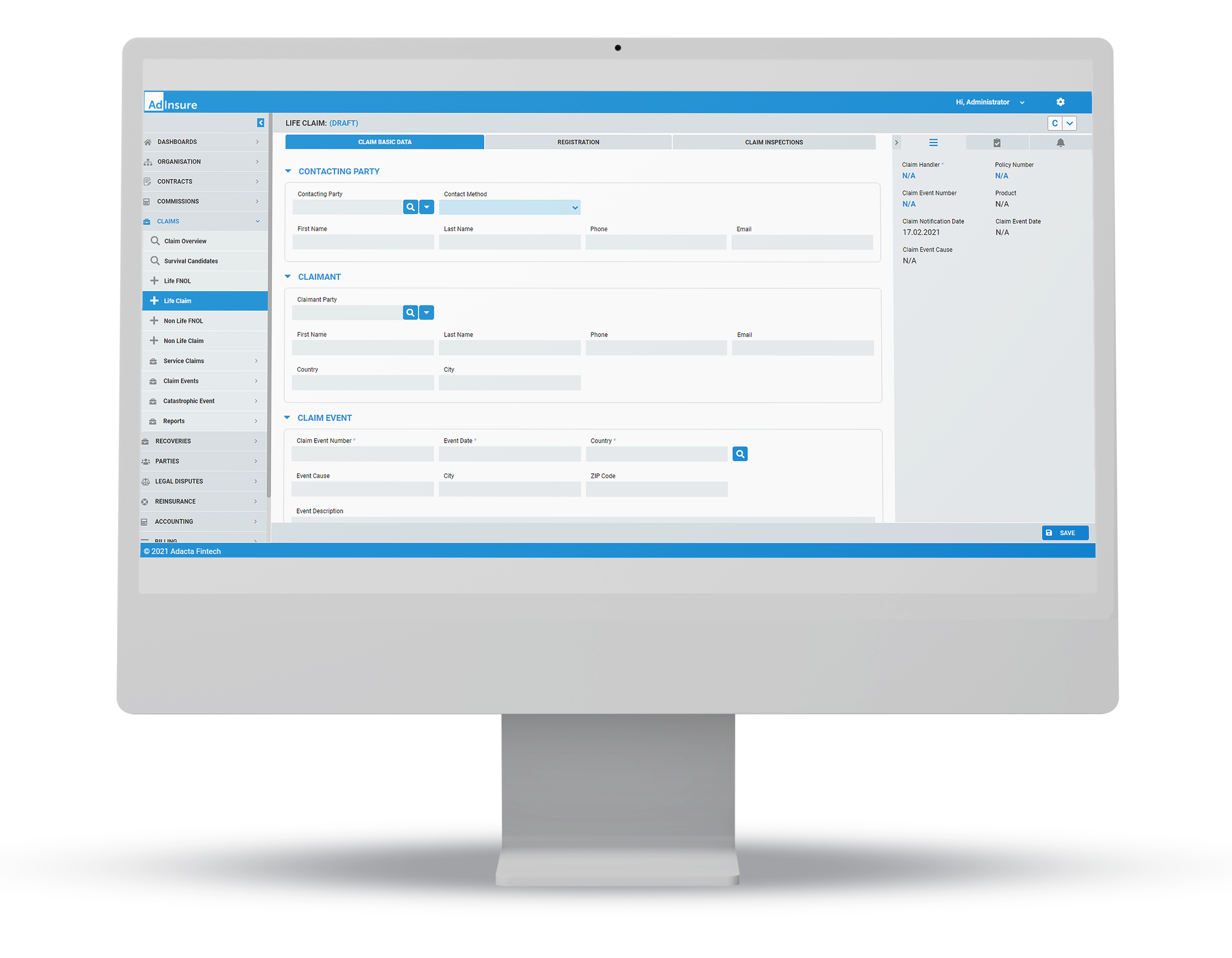 screenshot of AdInsure