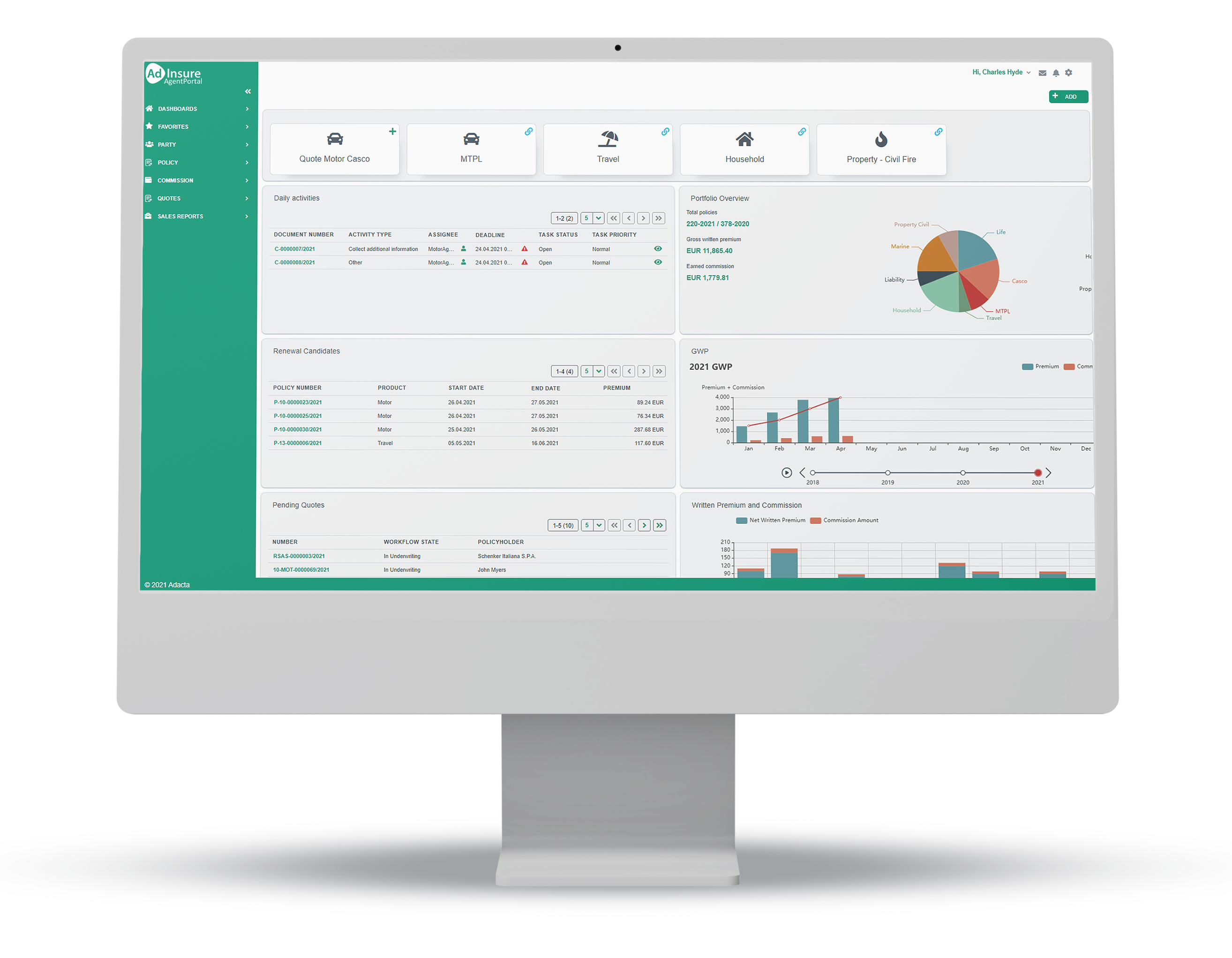 screenshot of AdInsure
