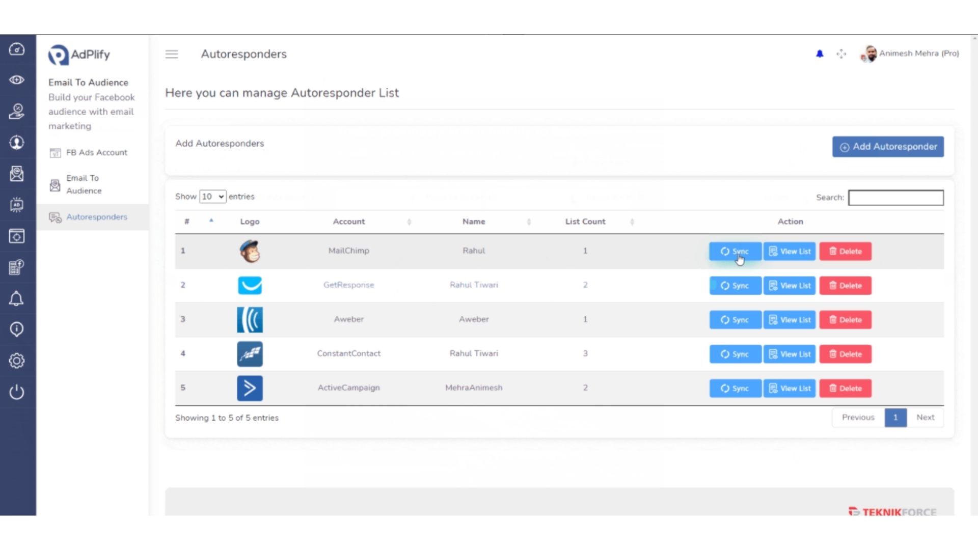 screenshot of AdPlify