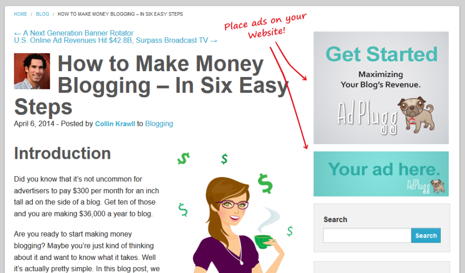 screenshot of AdPlugg