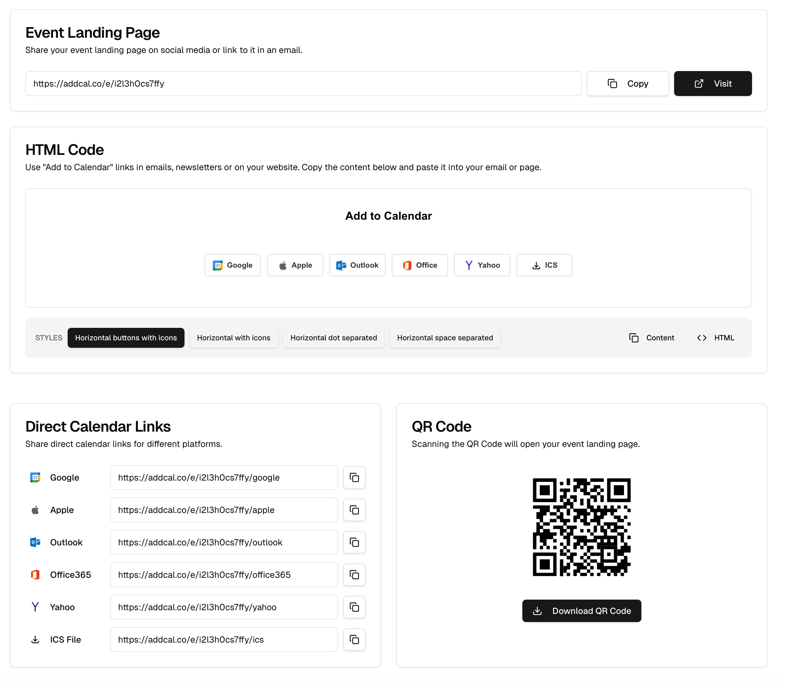 screenshot of AddCal