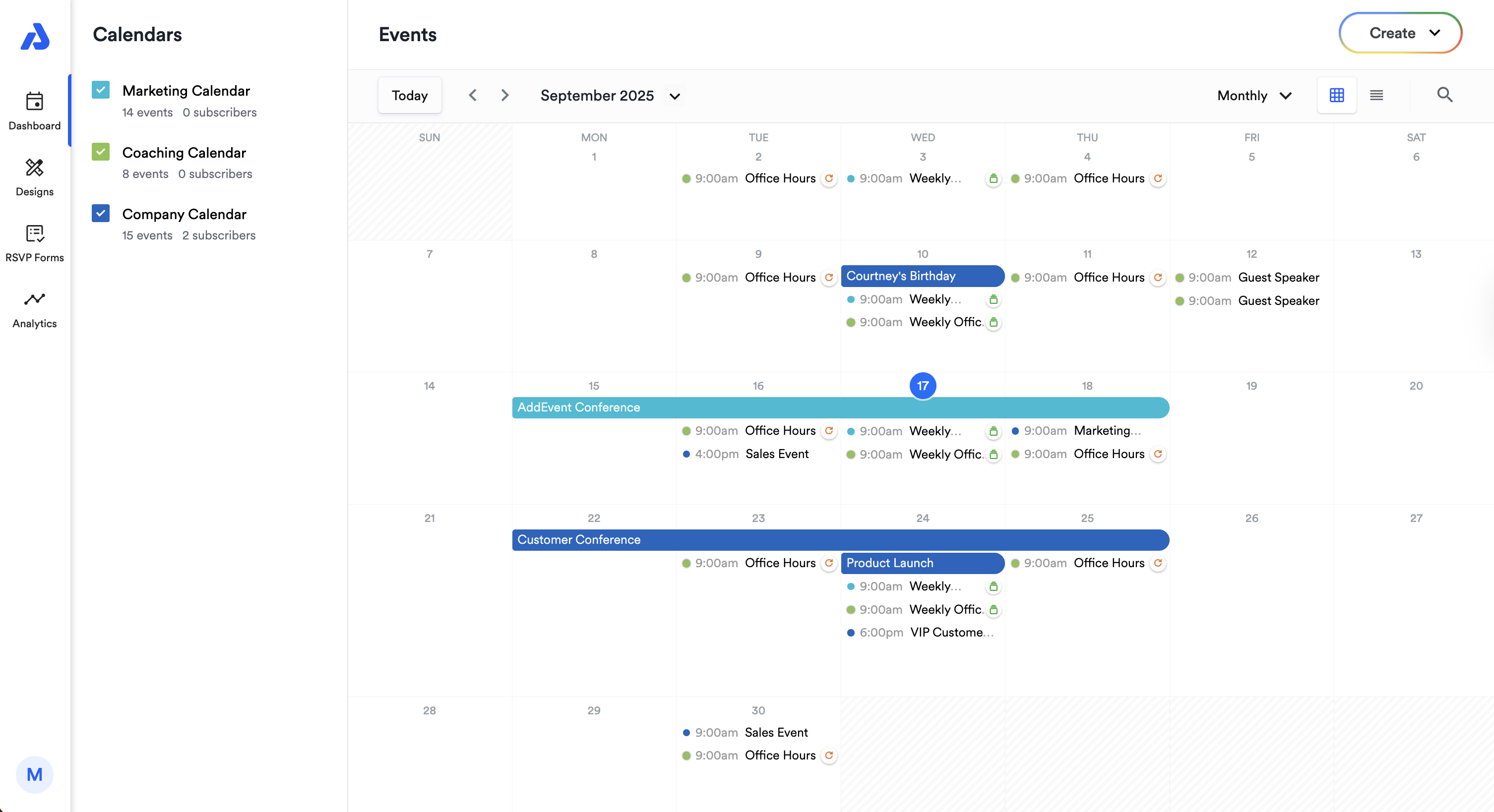 screenshot of AddEvent