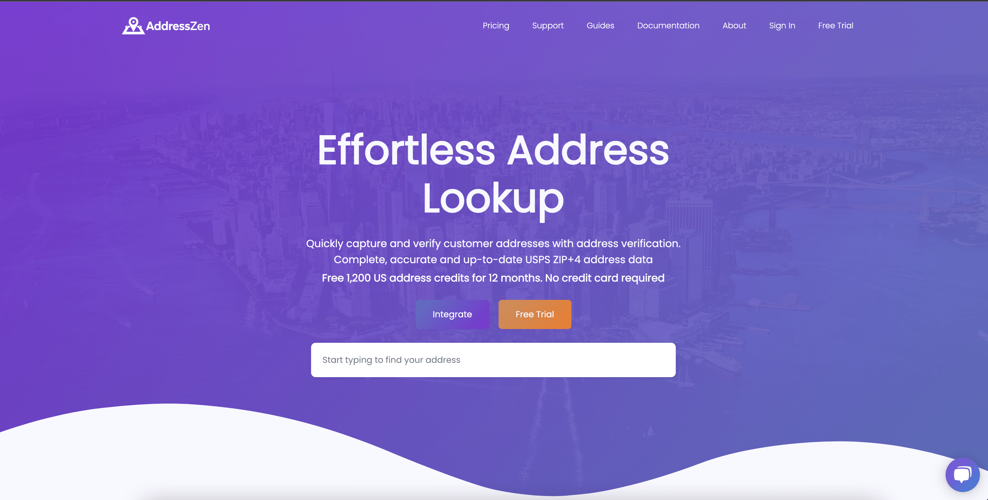 screenshot of AddressZen