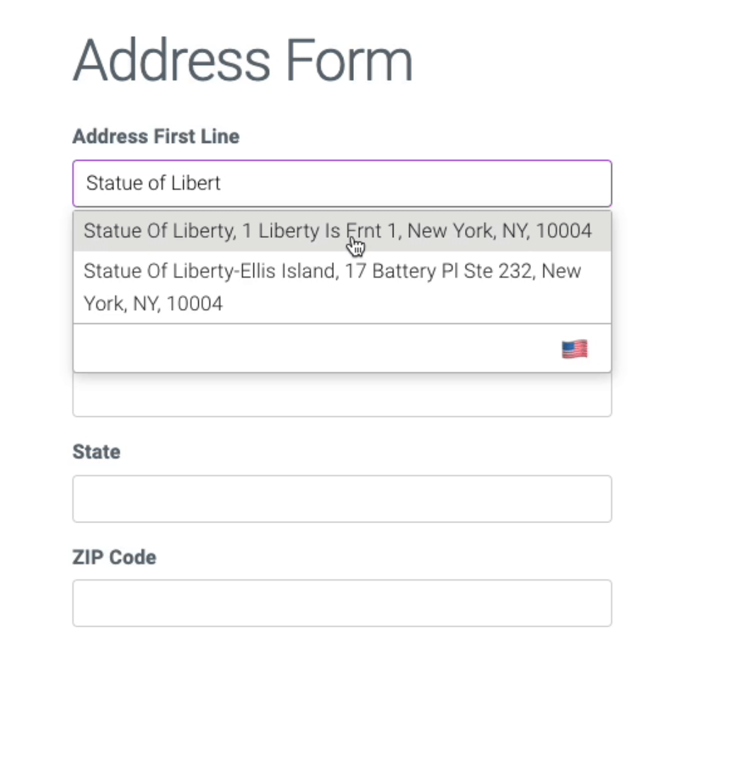 screenshot of AddressZen