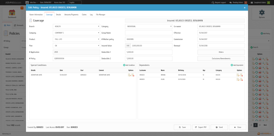 screenshot of AdminSeg