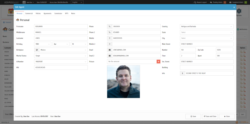 screenshot of AdminSeg