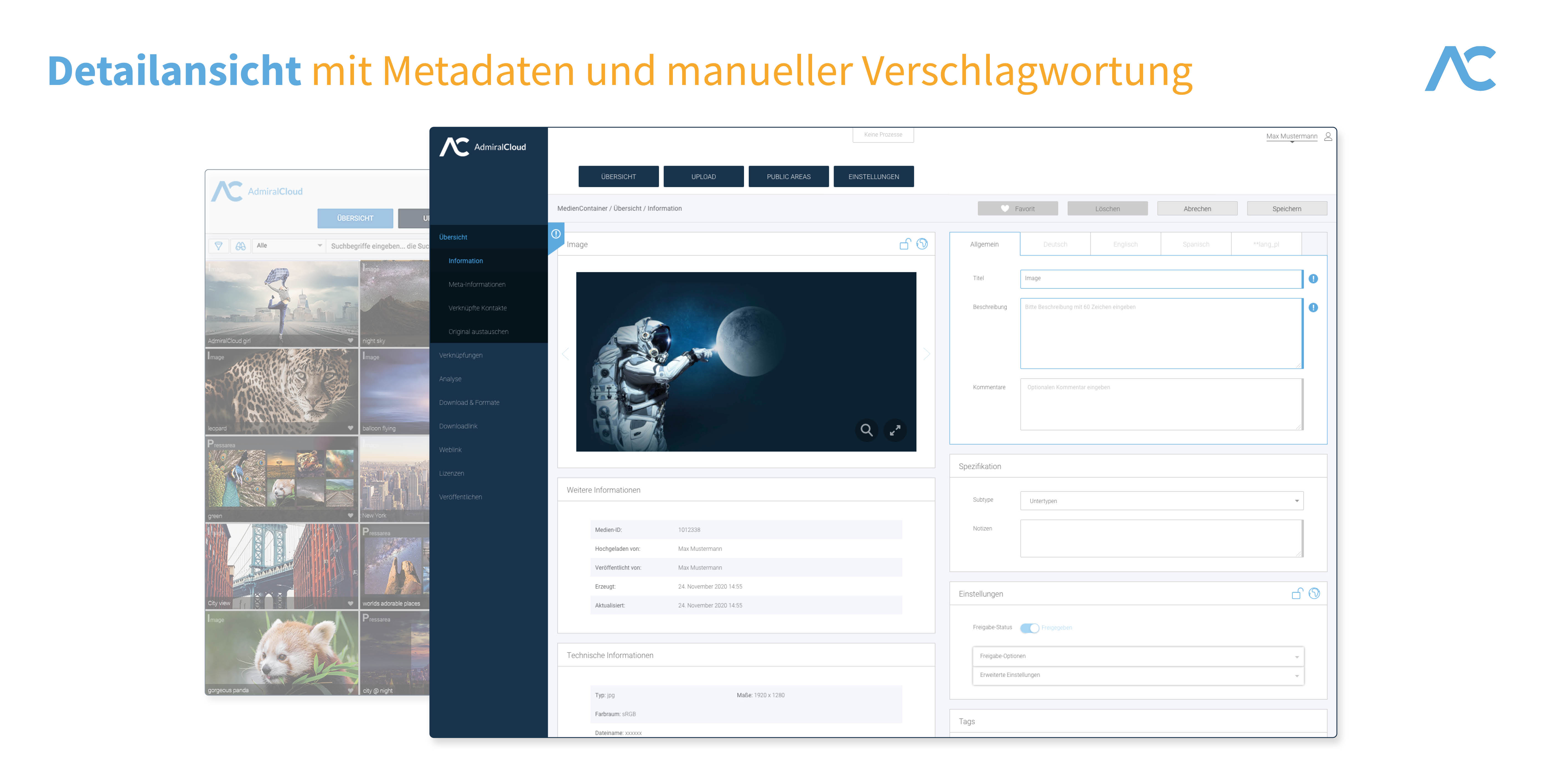 screenshot of AdmiralCloud