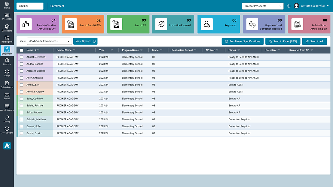screenshot of AdmissionsPlus
