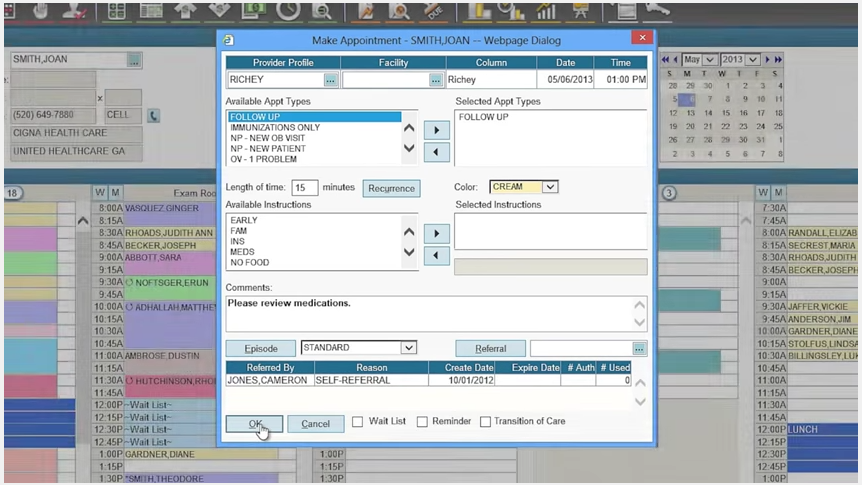 screenshot of AdvancedScheduling