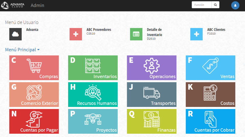 screenshot of AdvantaCLOUD