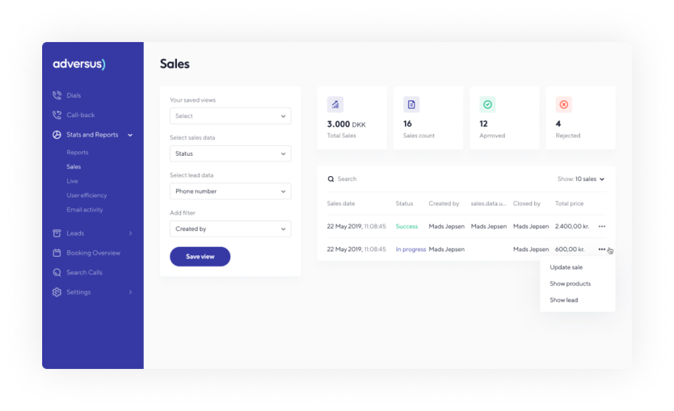 screenshot of Adversus