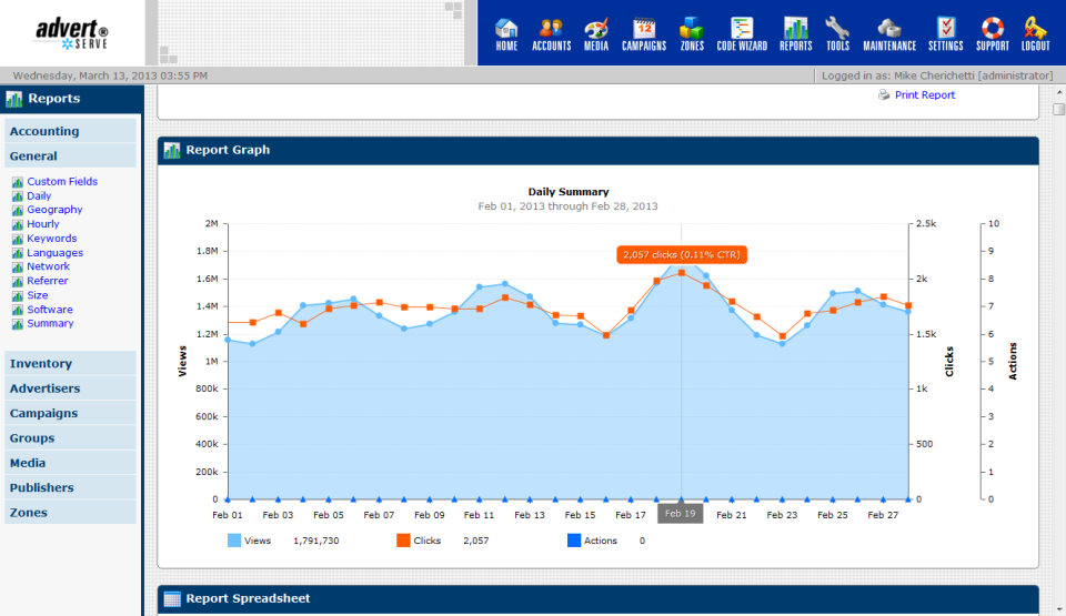screenshot of AdvertServe