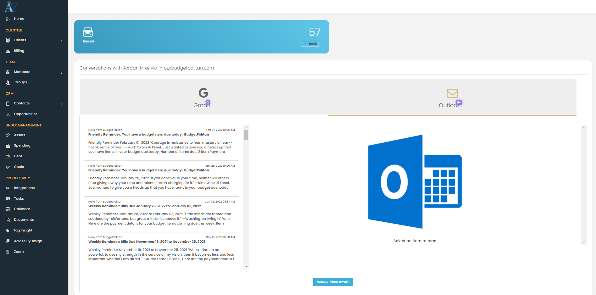 screenshot of AdviAlly