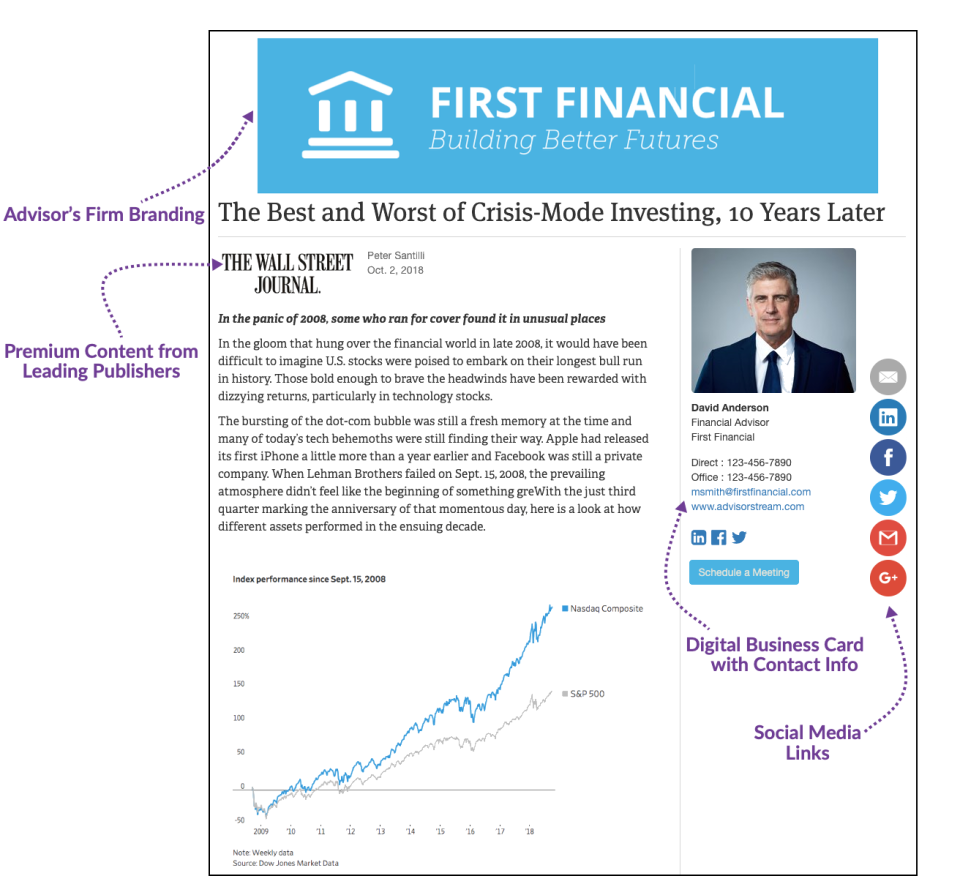 screenshot of AdvisorStream
