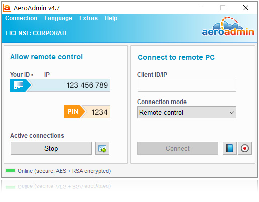 screenshot of AeroAdmin