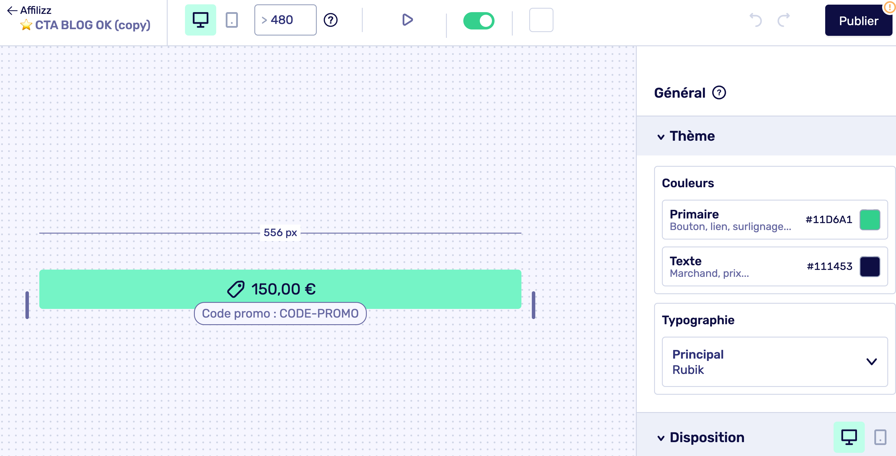 screenshot of Affilizz
