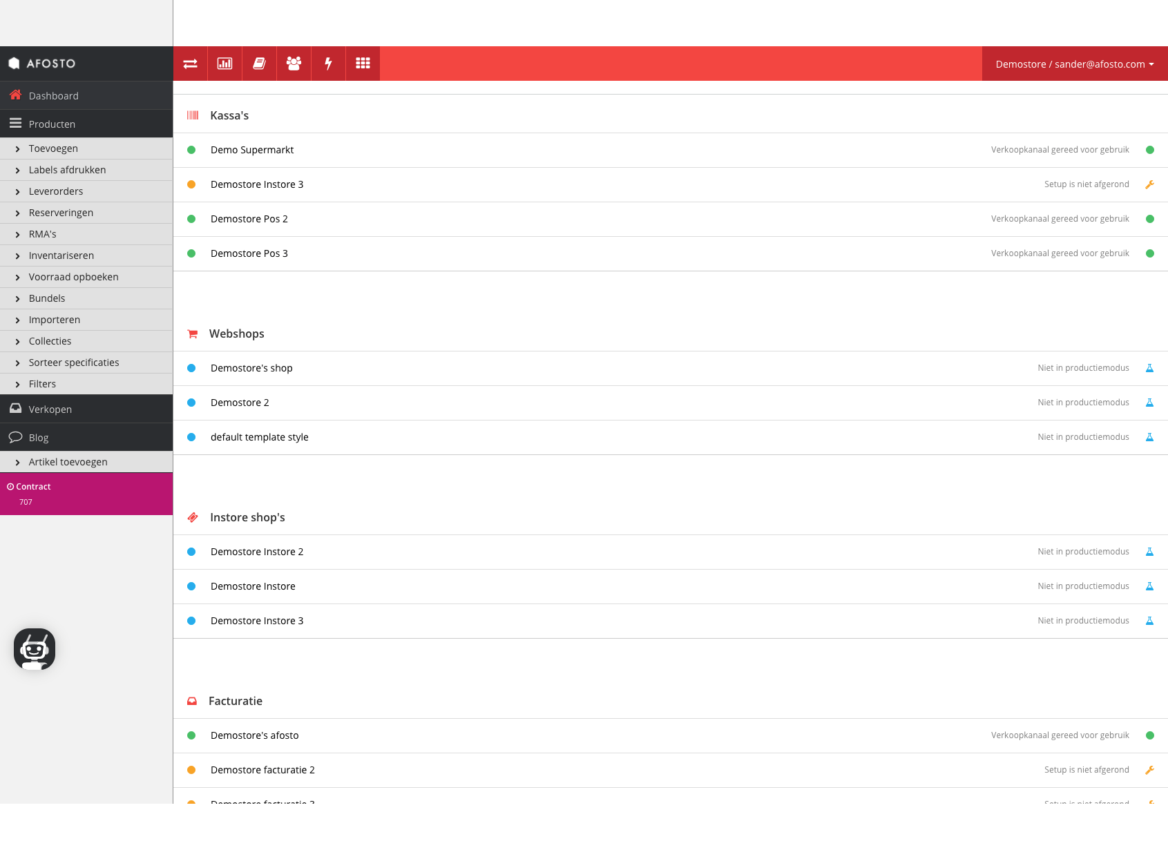 screenshot of Afosto