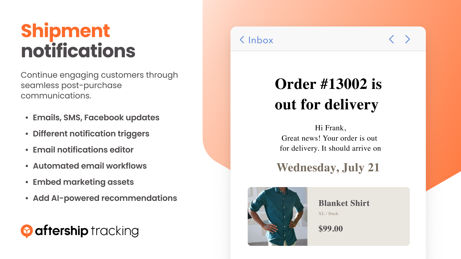 screenshot of AfterShip