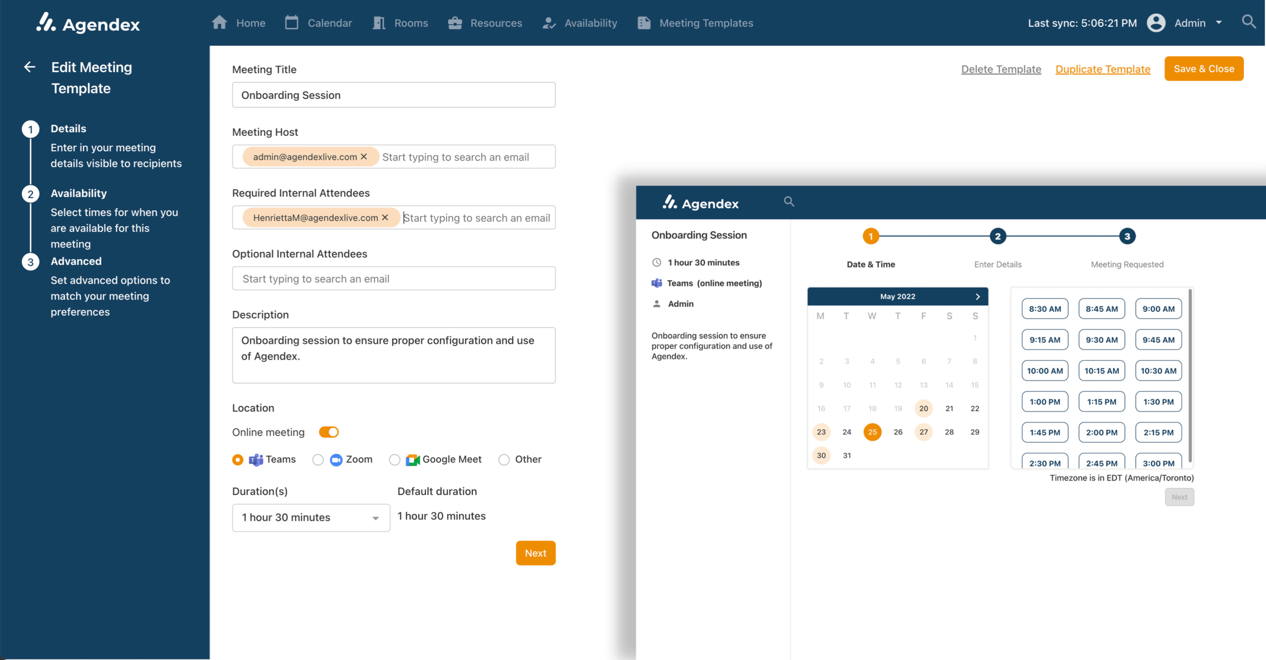 screenshot of Agendex