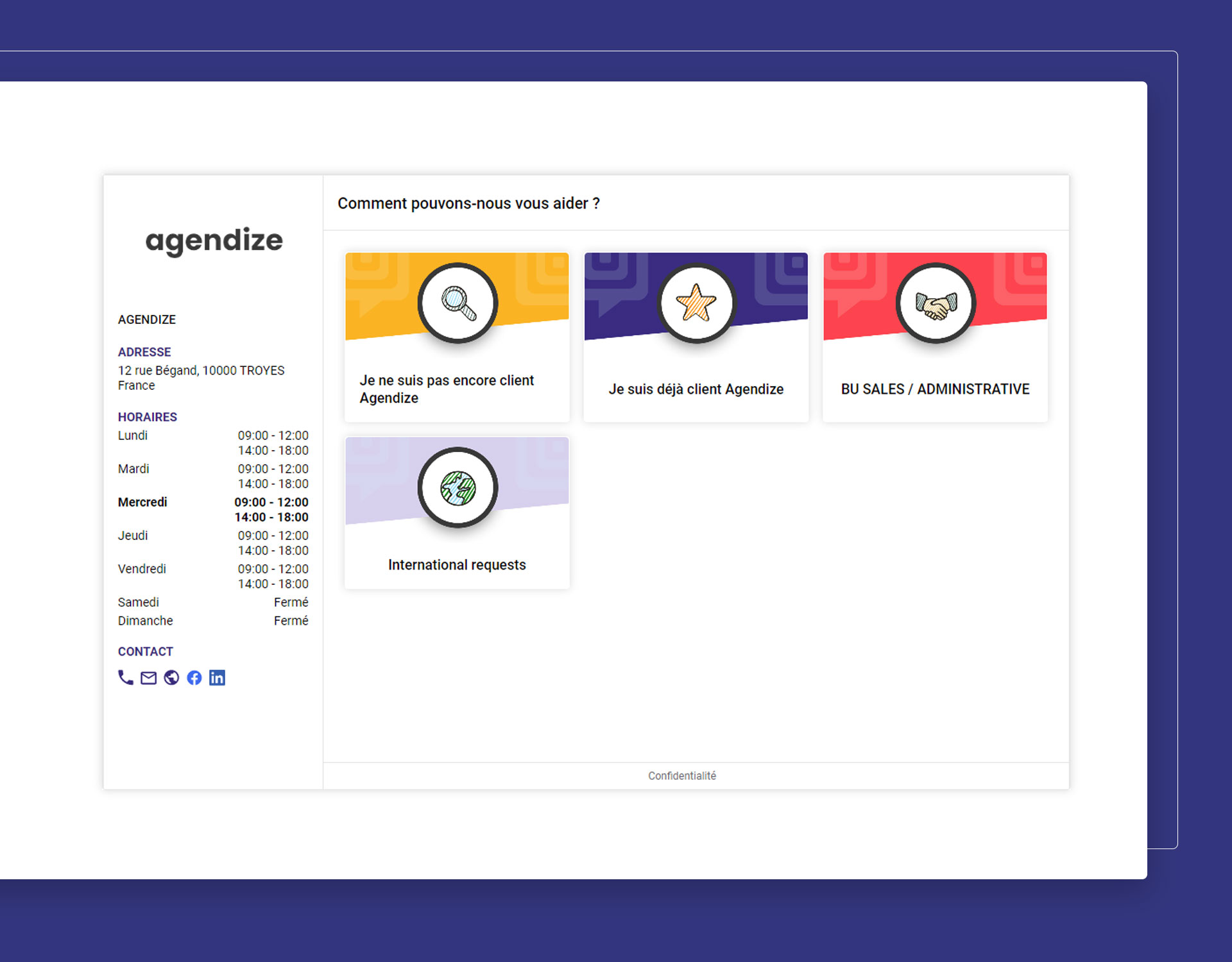 screenshot of Agendize