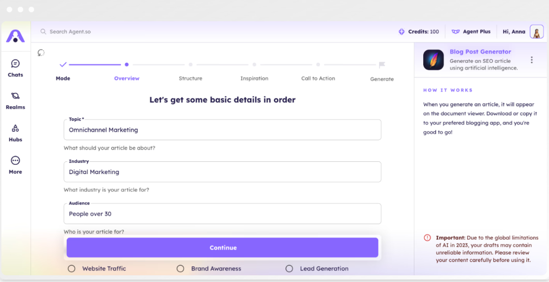 screenshot of Agent.so