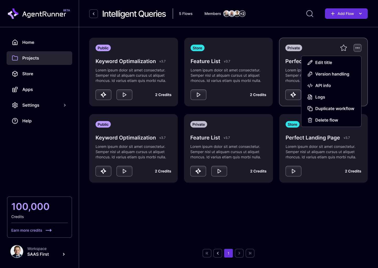 screenshot of AgentRunner