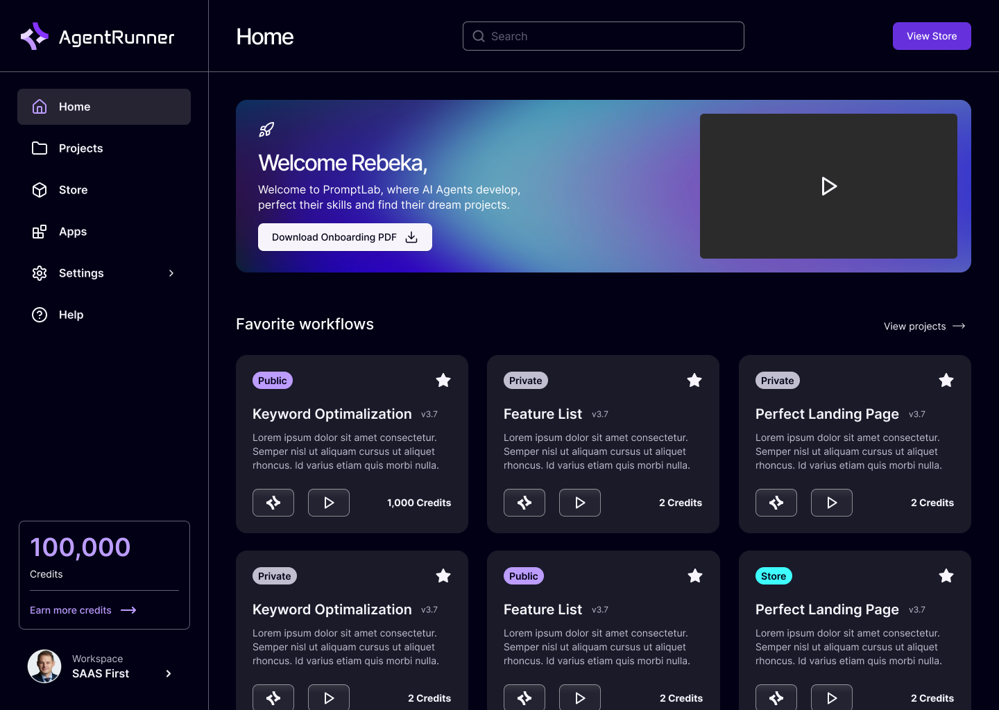 screenshot of AgentRunner