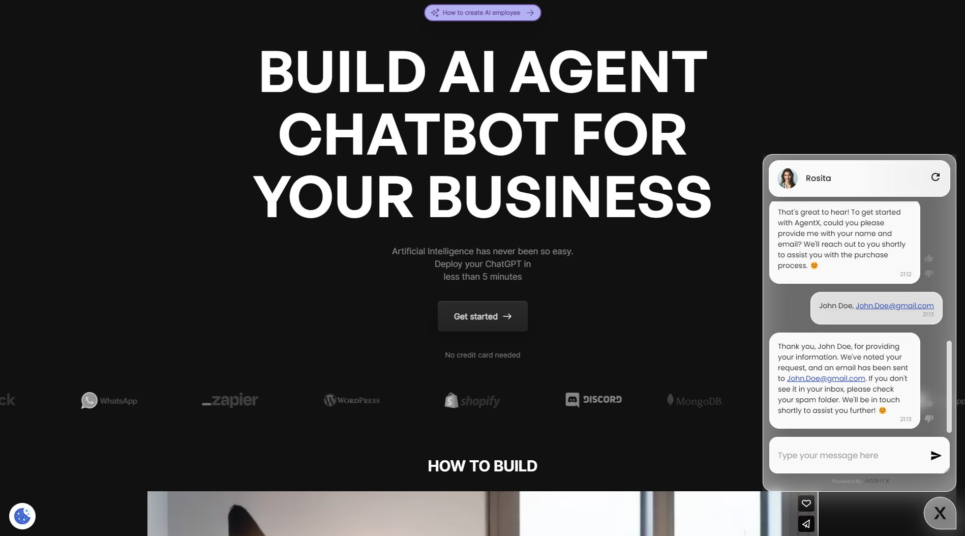 screenshot of AgentX