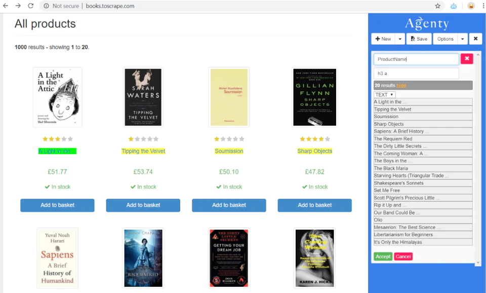 screenshot of Agenty