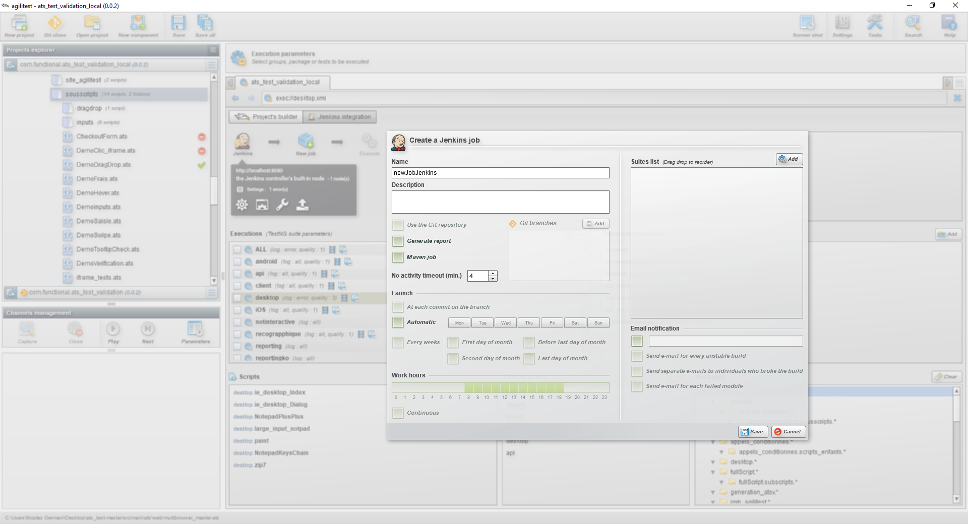 screenshot of Agilitest