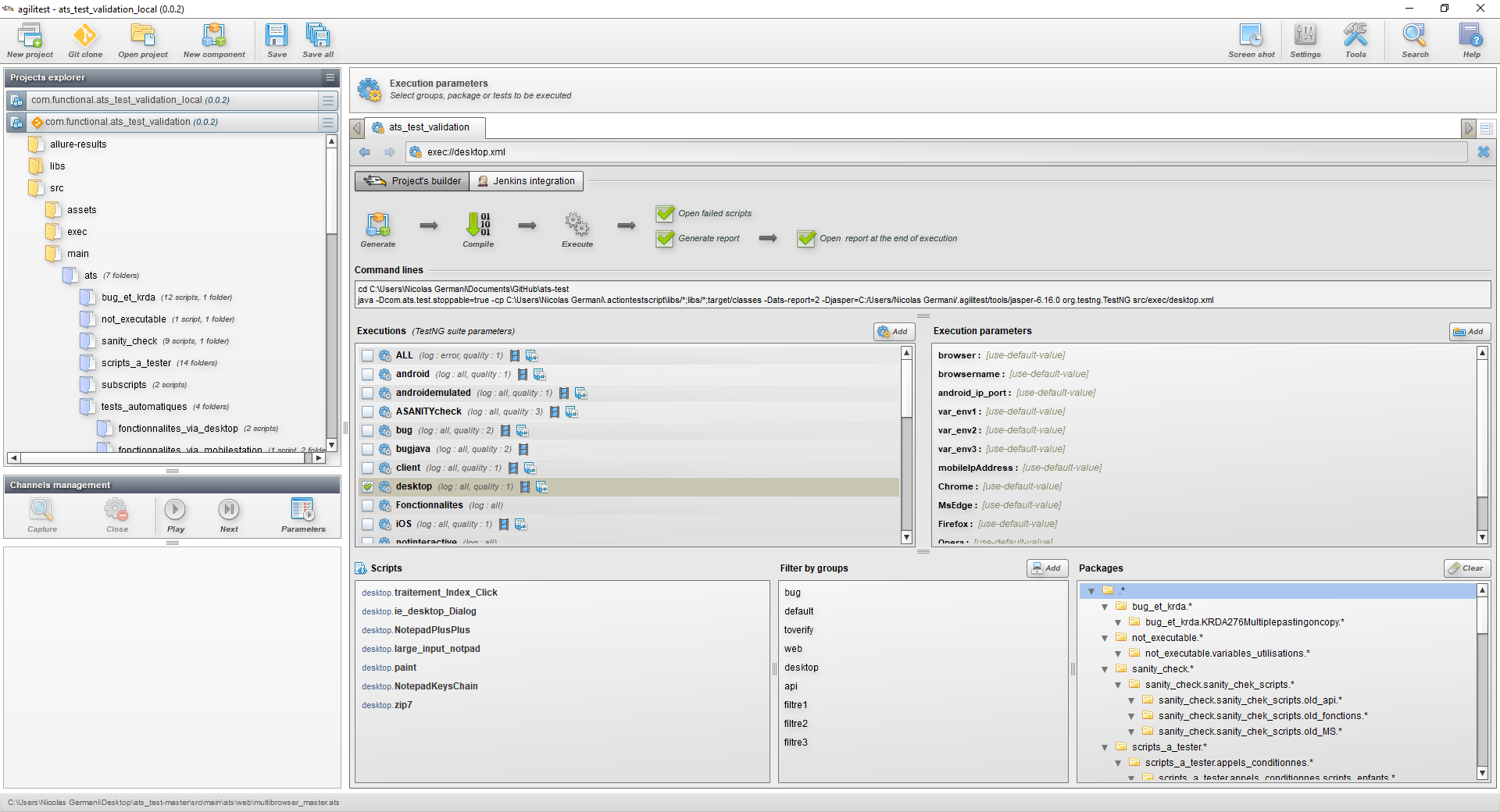 screenshot of Agilitest