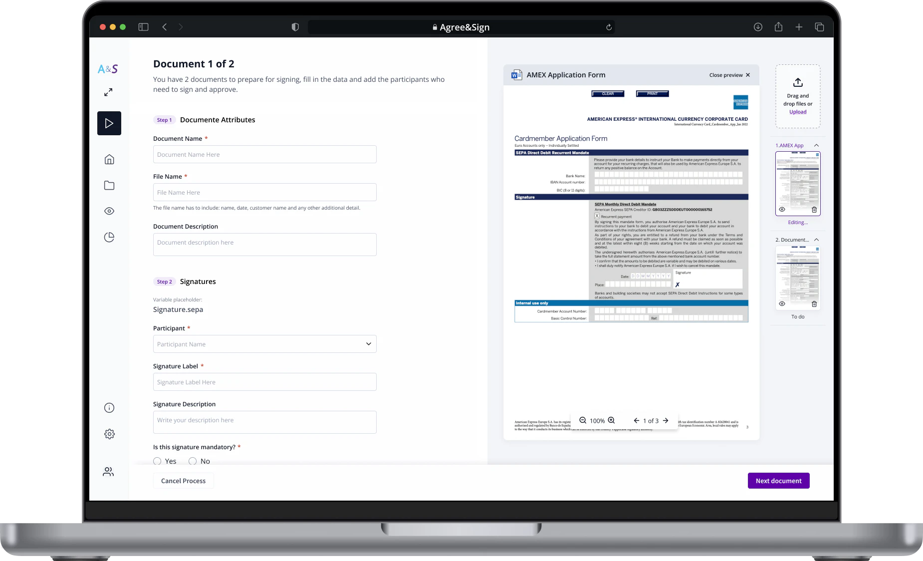 screenshot of Agree&Sign